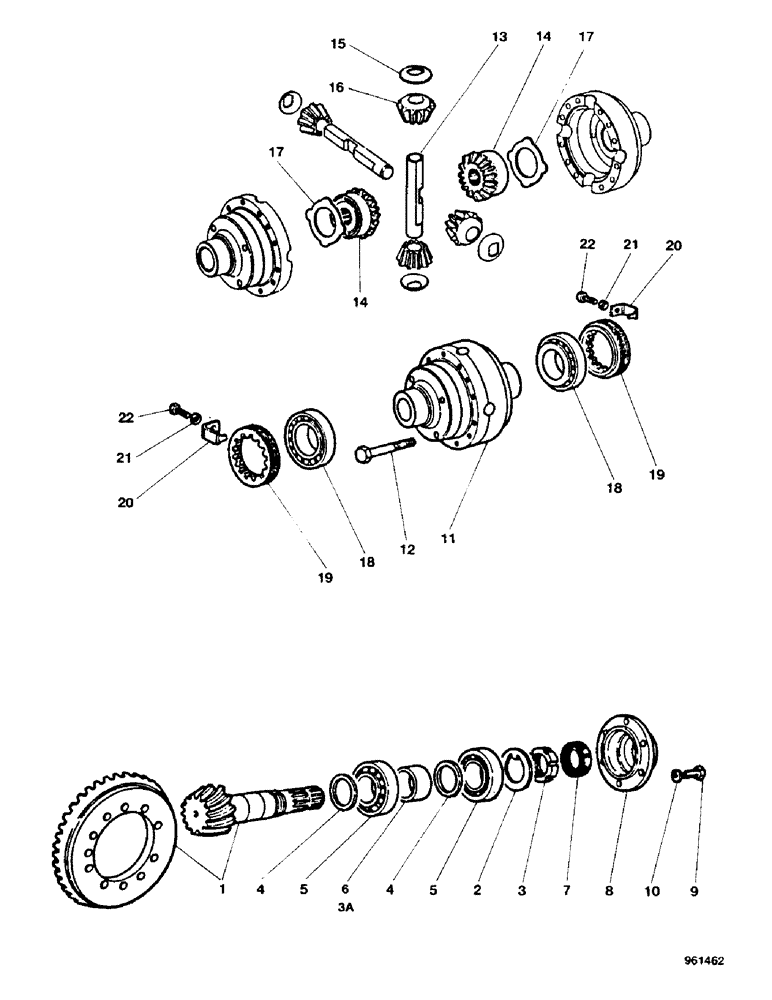 Схема запчастей Case 580G - (28) - FRONT DRIVE AXLE - DIFFERENTIAL 