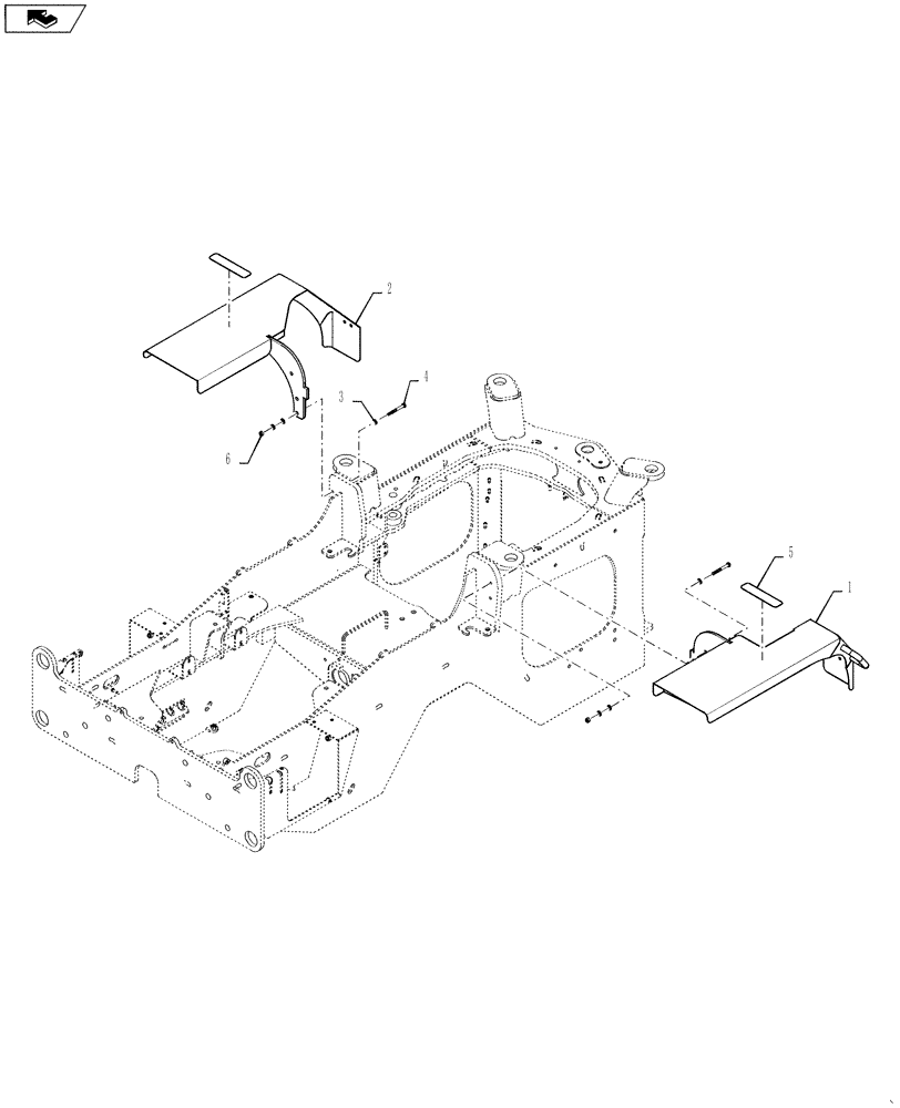 Схема запчастей Case 521F - (90.116.03) - REAR FENDER STANDARD (90) - PLATFORM, CAB, BODYWORK AND DECALS