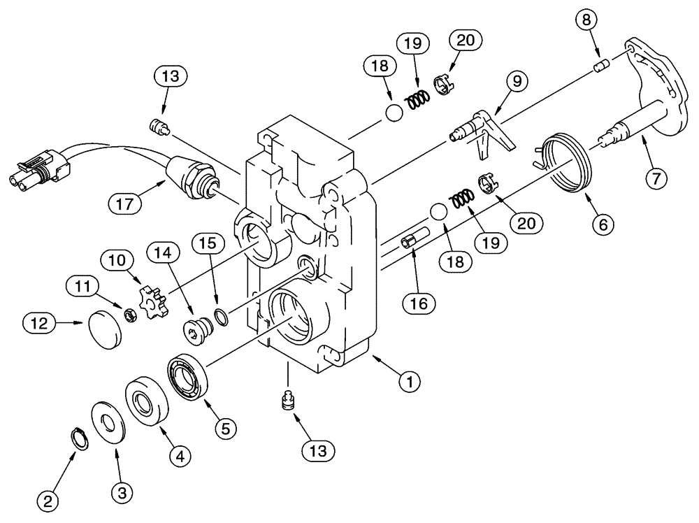 Схема запчастей Case 95XT - (06-21) - CONTROL BLOCK REAR, REAR PUMP (06) - POWER TRAIN