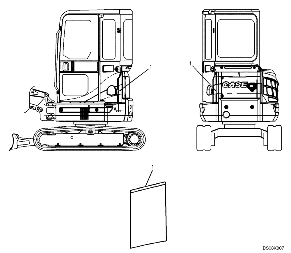 Схема запчастей Case CX27B BTW - (06-013) - NAME PLATE INSTALLATION (CAB) (PM22T00048F1) (90) - PLATFORM, CAB, BODYWORK AND DECALS