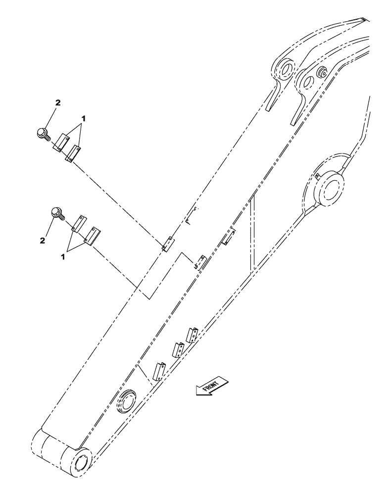 Схема запчастей Case CX470C - (09-206-00[01]) - DIPPER - 2.53 M - OPTIONAL - BRACKET (05.1) - UPPERSTRUCTURE CHASSIS/ATTACHMENTS