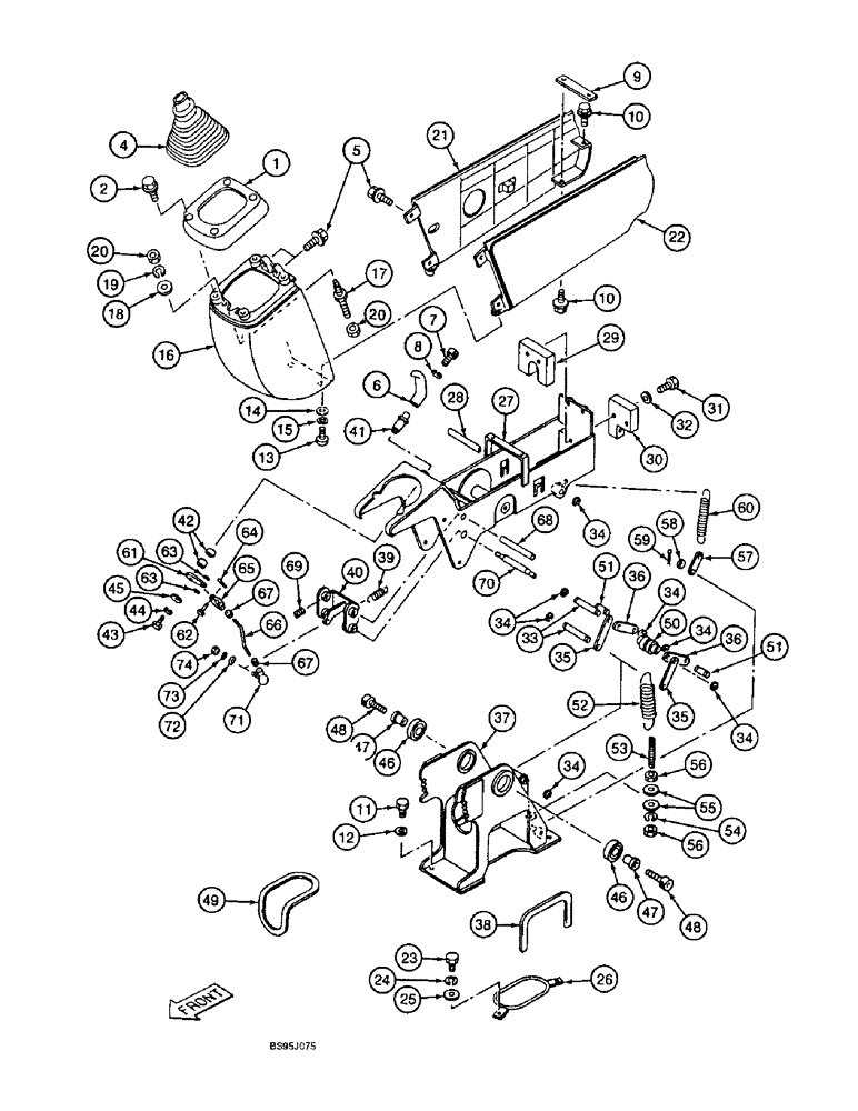 Схема запчастей Case 9040B - (9-036) - RIGHT-HAND CONTROL CONSOLE ASSEMBLY (09) - CHASSIS