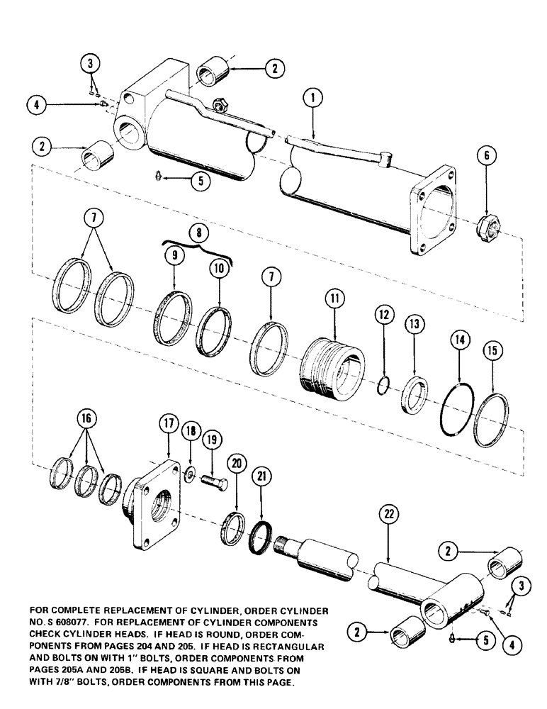 Схема запчастей Case 980 - (205C) - CROWD CYLINDER (07) - HYDRAULIC SYSTEM