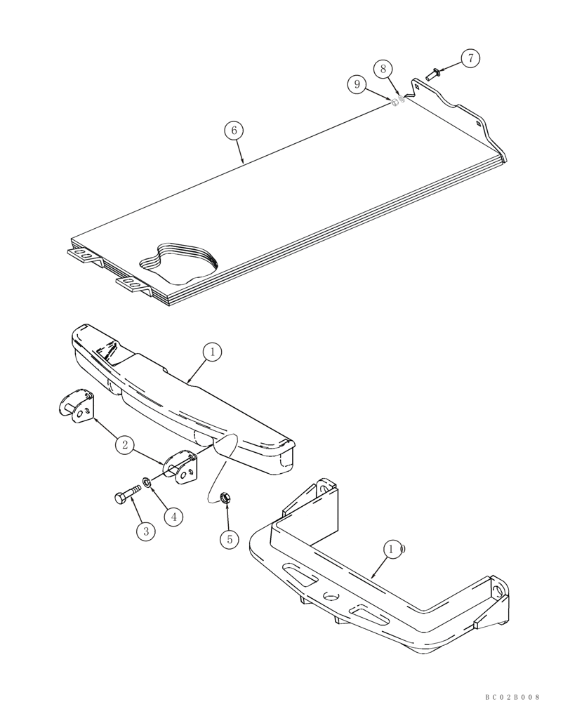 Схема запчастей Case 90XT - (09-20) - COUNTERWEIGHTS - DRAWBAR (Mar 17 2010 9:46AM) (09) - CHASSIS