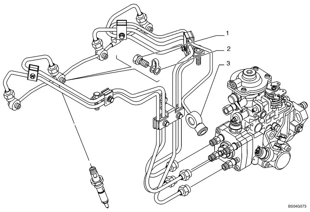 Схема запчастей Case 521D - (03-09) - FUEL INJECTION SYSTEM - DRAIN LINE (03) - FUEL SYSTEM