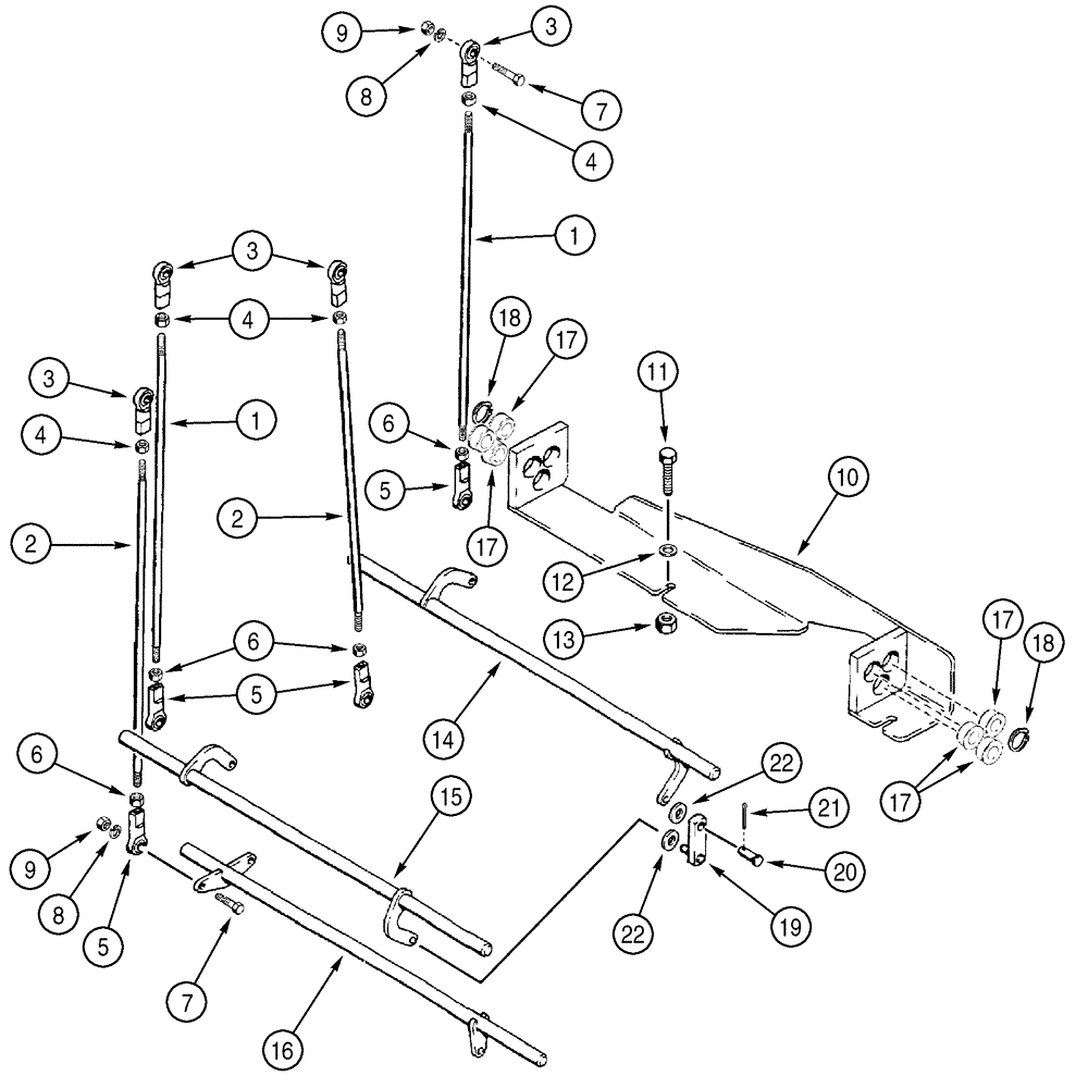 Схема запчастей Case 550H - (6-18) - CONTROLS, TRANSMISSION, CONNECTING RODS AND SHAFTS (06) - POWER TRAIN