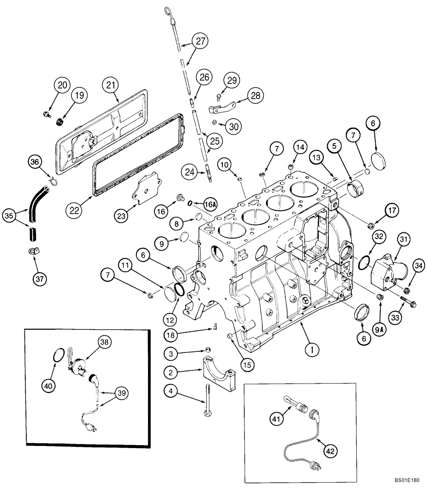 Схема запчастей Case 70XT - (02-21) - CYLINDER BLOCK, 4-390 EMISSIONS CERTIFIED ENGINE (02) - ENGINE