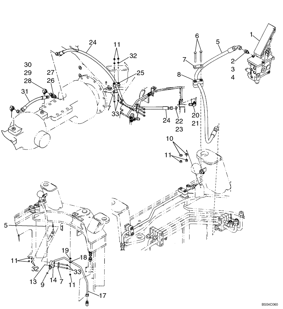 Схема запчастей Case 721D - (07-07) - HYDRAULICS - BRAKE, MAIN - FRONT AXLE (07) - BRAKES