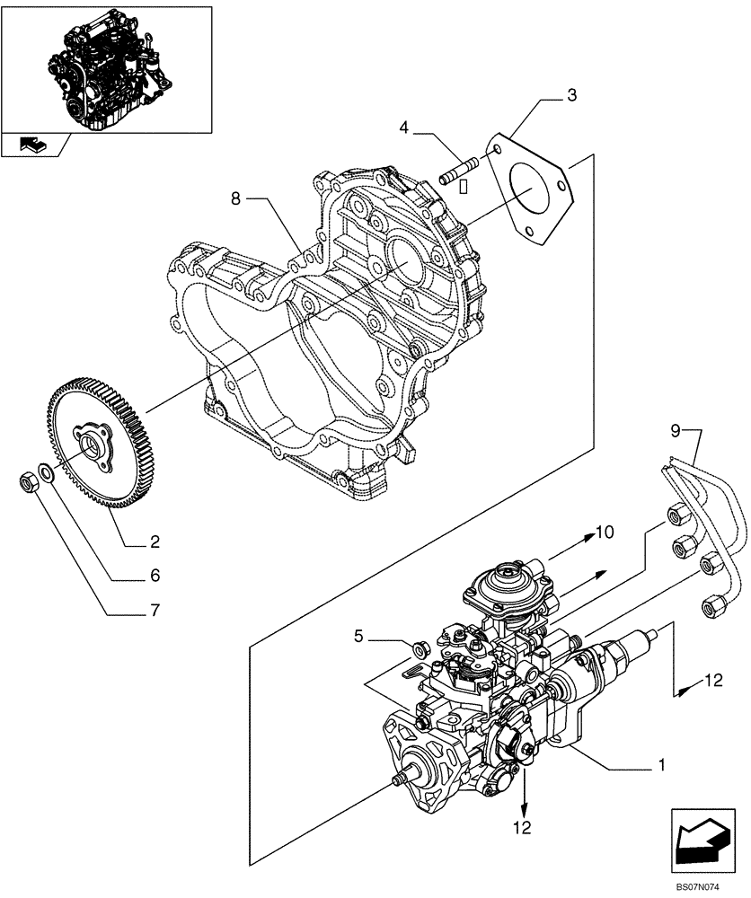 Схема запчастей Case 420 - (03-03) - INJECTION PUMP (87546691) (03) - FUEL SYSTEM