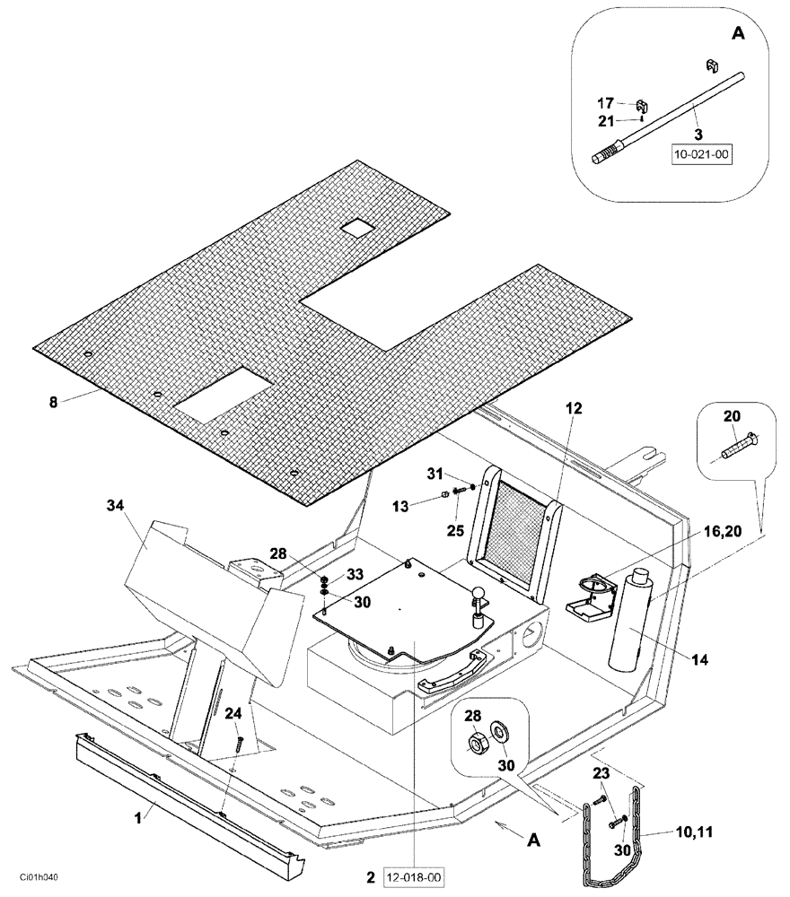 Схема запчастей Case SV223 - (12-013-00[01]) - OPERATORS COMPARTMENT (12) - Chassis/Attachments