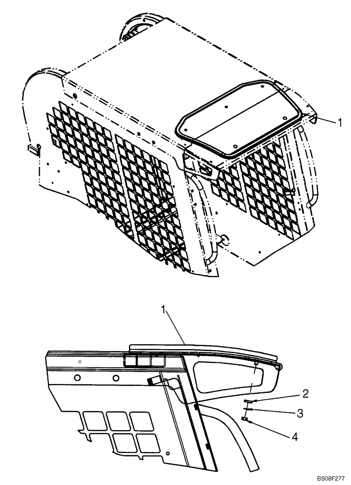 Схема запчастей Case 465 - (09-37A) - TOP WINDOW; IF USED (09) - CHASSIS