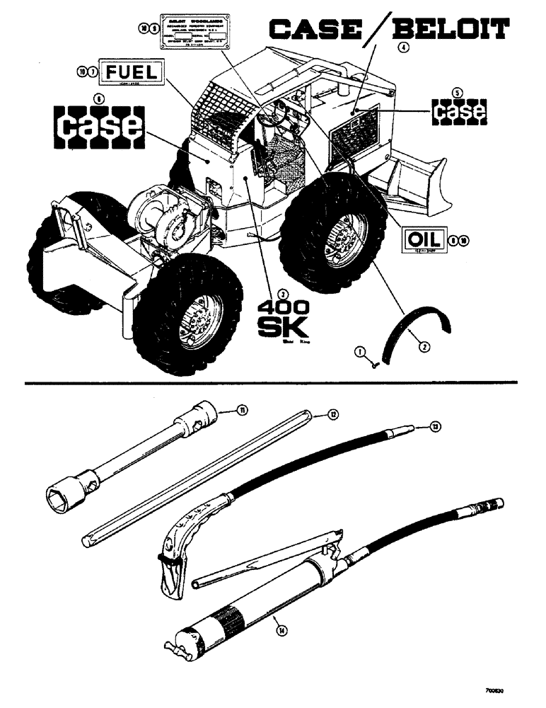 Схема запчастей Case 400 - (128) - SHIFT PLATE, DECALS AND TOOLS, SHIFT PATTERN PLATE AND DECALS (05) - UPPERSTRUCTURE CHASSIS