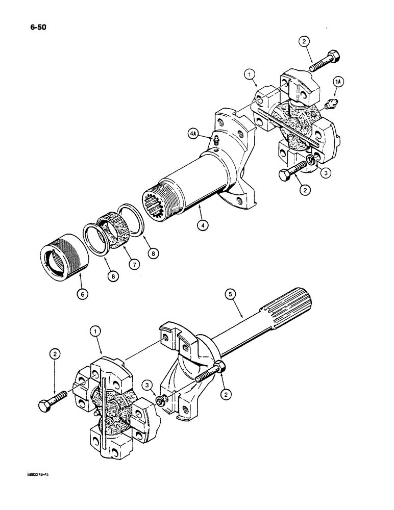 Схема запчастей Case W14C - (6-50) - REAR AXLE DRIVESHAFT (06) - POWER TRAIN