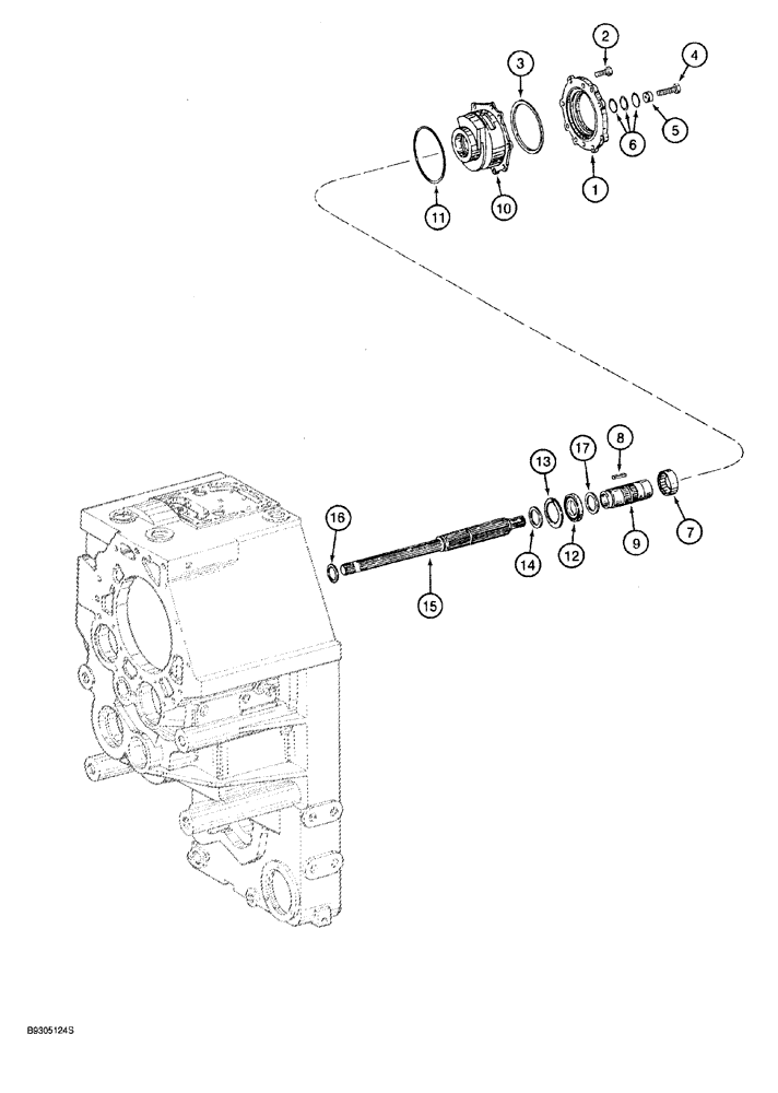 Схема запчастей Case 921 - (6-036) - TRANSMISSION ASSEMBLY 114363A1, PUMP, OUTPUT GEAR AND SHAFT (06) - POWER TRAIN