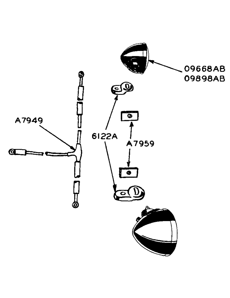 Схема запчастей Case 420 - (064) - FRONT TRACTOR LAMP (55) - ELECTRICAL SYSTEMS