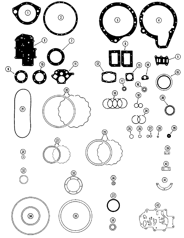 Схема запчастей Case W12 - (130) - TRANSMISSION SEAL AND GASKET KIT (06) - POWER TRAIN