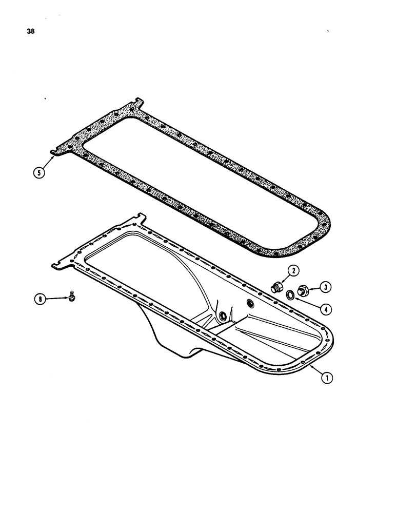 Схема запчастей Case W20 - (038) - OIL PAN, 401BD AND 401BDT DIESEL ENGINE (02) - ENGINE