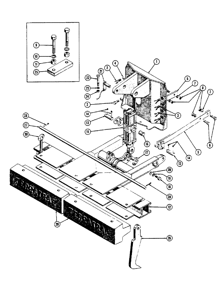 Схема запчастей Case 600 - (208) - SCARIFIER INSTALLATION,, FRAME, CYL., BRACKETS, COUNTERWEIGHTS, MTG. PARTS (S/N 7060799) (05) - UPPERSTRUCTURE CHASSIS