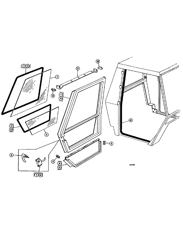 Схема запчастей Case W10E - (277C) - OPERATORS CAB, CAB DOORS (09) - CHASSIS