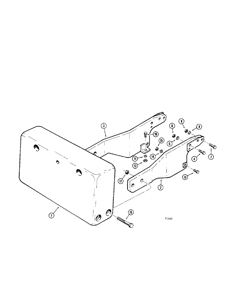 Схема запчастей Case 310G - (258[1]) - REAR COUNTERWEIGHT (LOADER MODELS) (05) - UPPERSTRUCTURE CHASSIS