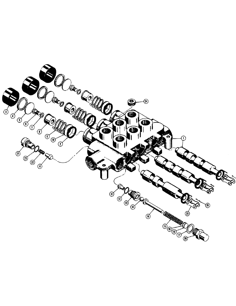 Схема запчастей Case 310B - (40) - D28968 HYDRAULIC CONTROL VALVE 