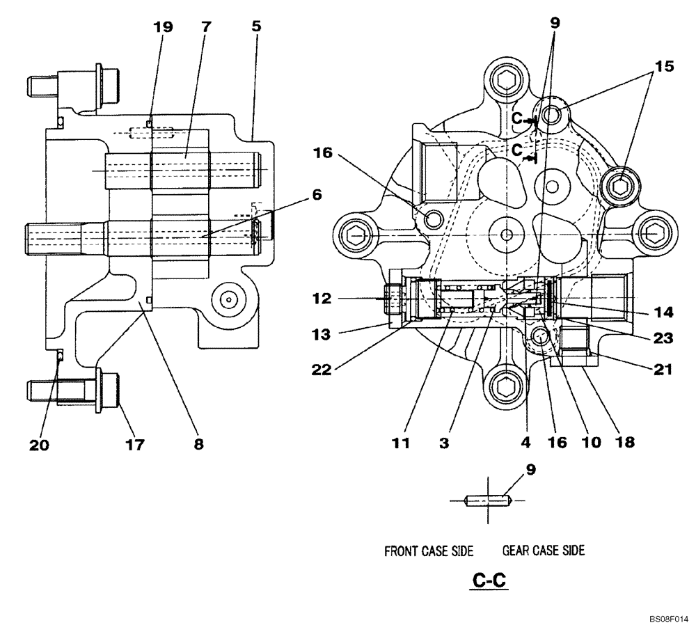 Схема запчастей Case CX700B - (08-30) - HIGH PRESSURE PUMP - PUMP, PILOT CONTROL (08) - HYDRAULICS