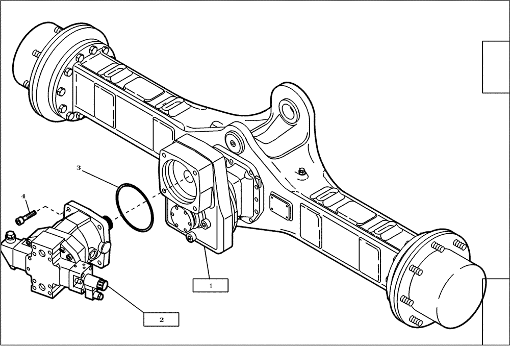 Схема запчастей Case 221E - (02.022[2988873000]) - MOUNTING AXLE PISTON MOTOR TO REAR AXLE (STANDARD) (27) - REAR AXLE SYSTEM