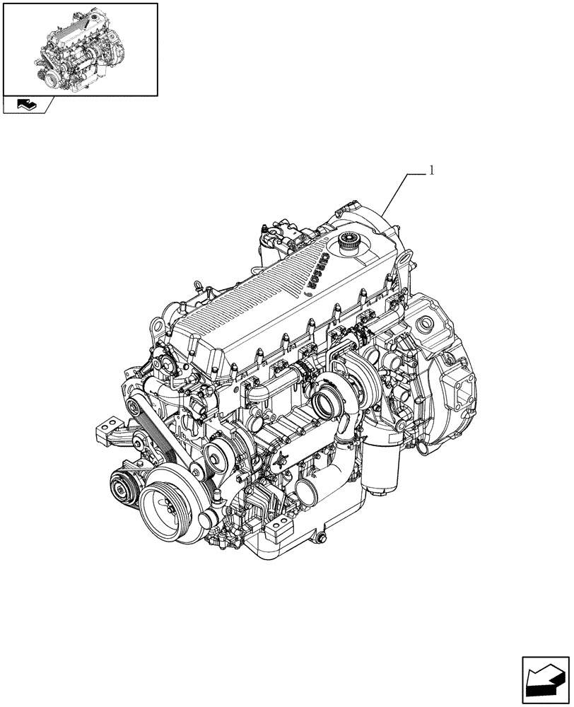 Схема запчастей Case F2CE9684H E003 - (0.02.1) - ENGINE ASSY (504186096) 