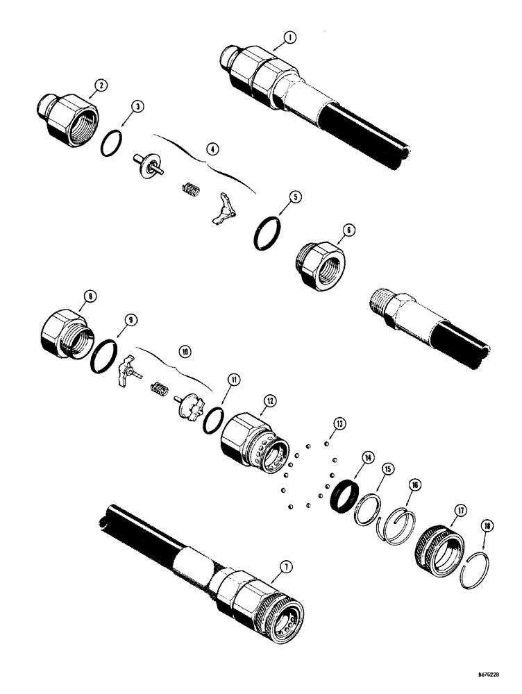 Схема запчастей Case 34 - (162) - HYDRAULIC COUPLINGS 