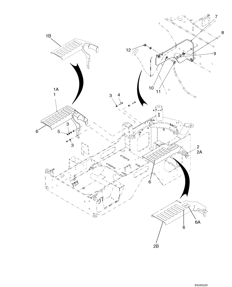 Схема запчастей Case 621E - (09-33) - FENDERS, REAR - STANDARD (09) - CHASSIS