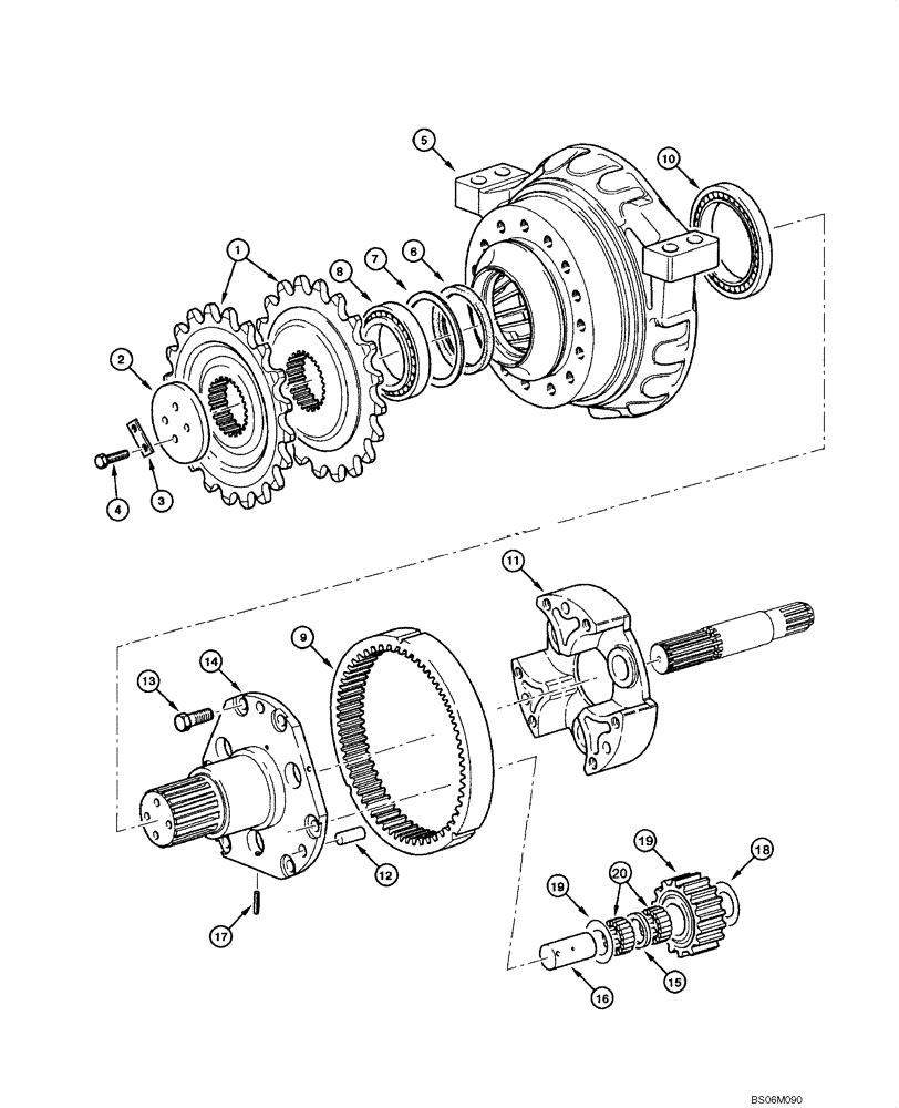 Схема запчастей Case 845 DHP - (06.27[00]) - REAR AXLE GRAZIANO - PLANETARY GEAR ASSEMBLY (06) - POWER TRAIN