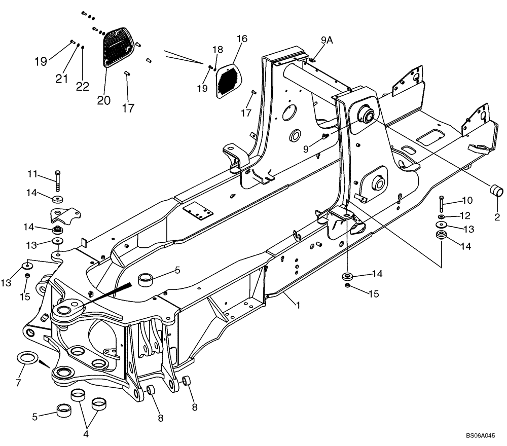 Схема запчастей Case 590SM - (09-35) - CHASSIS / MOUNTS, POD - SCREEN, AIR INLET (09) - CHASSIS/ATTACHMENTS