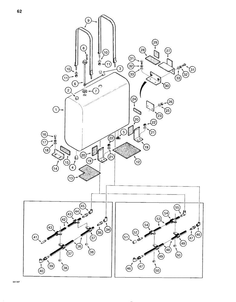 Схема запчастей Case 1280B - (062) - FUEL TANK AND LINES, HIGH CAPACITY FUEL TANKS (03) - FUEL SYSTEM