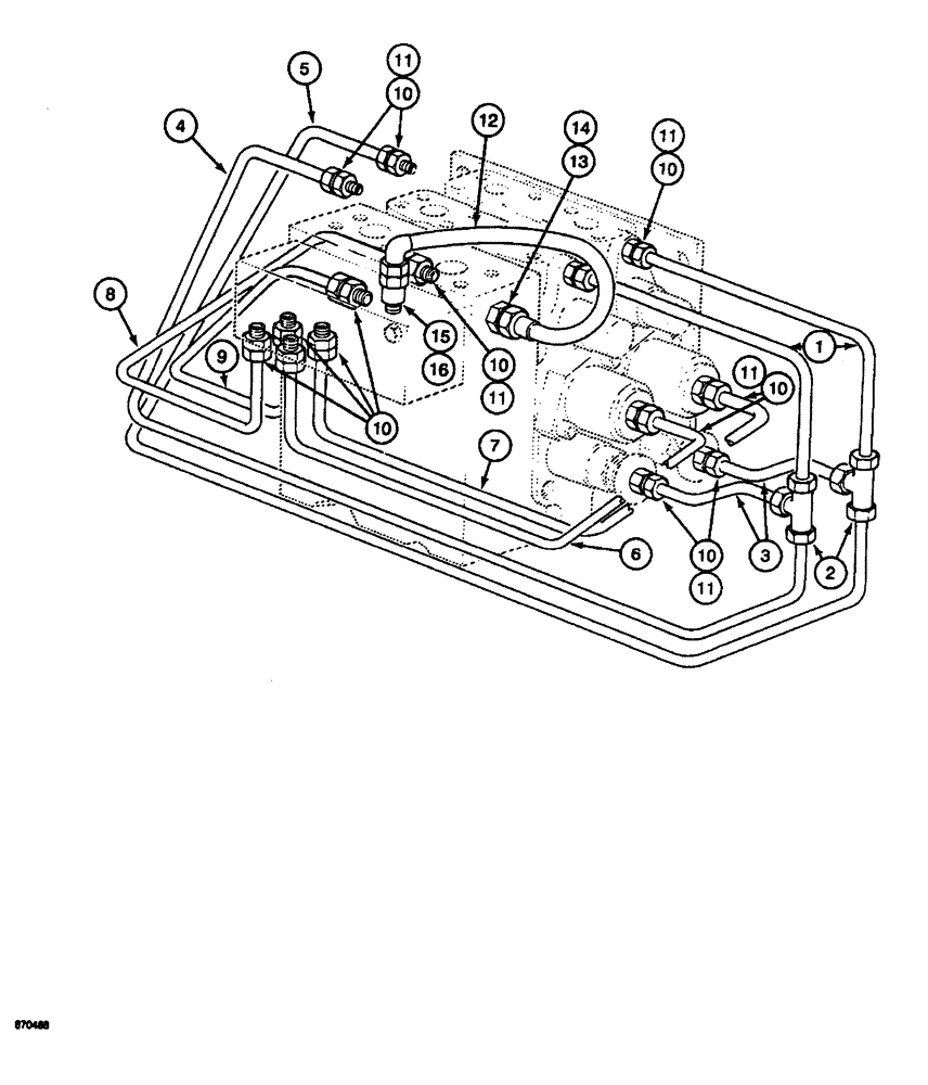 Схема запчастей Case 688 - (7-06) - TRACK DRIVE CONTROL CIRCUIT, P.I.N. FROM 74123 TO 74227 (07) - BRAKES