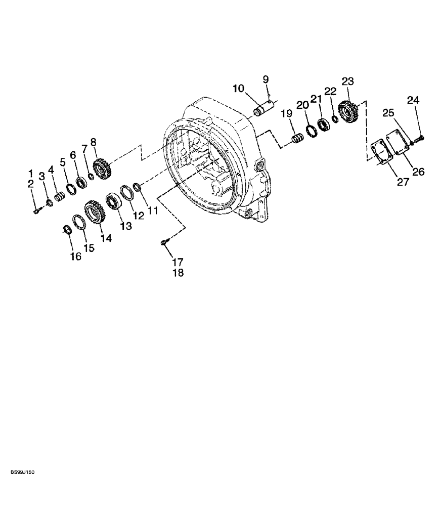 Схема запчастей Case 689G - (06-40) - TRANSMISSION COMPONENTS, PUMP DRIVE AND IDLER GEARS (06) - POWER TRAIN