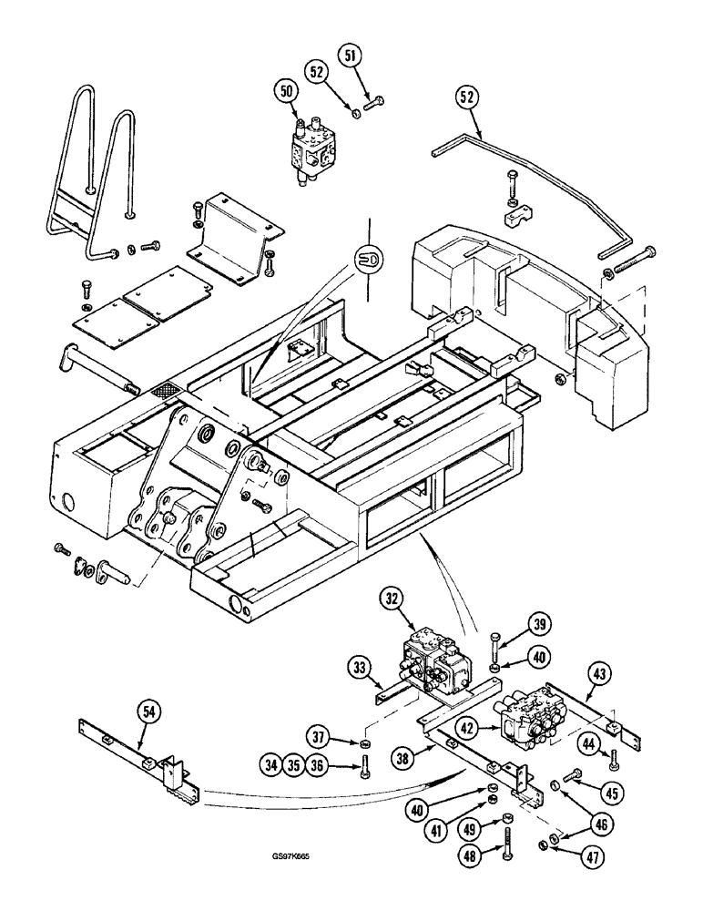 Схема запчастей Case 220B - (9-008) - TURNTABLE AND COUNTERWEIGHT, P.I.N. 74441 THROUGH 74597, P.I.N. 03201 AND AFTER (CONT) (09) - CHASSIS