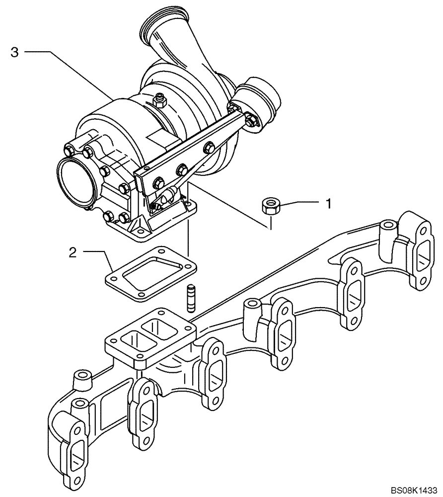 Схема запчастей Case 621D - (02-23) - TURBOCHARGER (02) - ENGINE