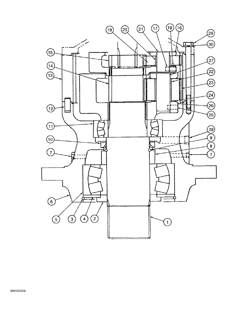 Схема запчастей Case 9030 - (8-88) - 155826A1 SWING REDUCTION GEAR ASSEMBLY (08) - HYDRAULICS