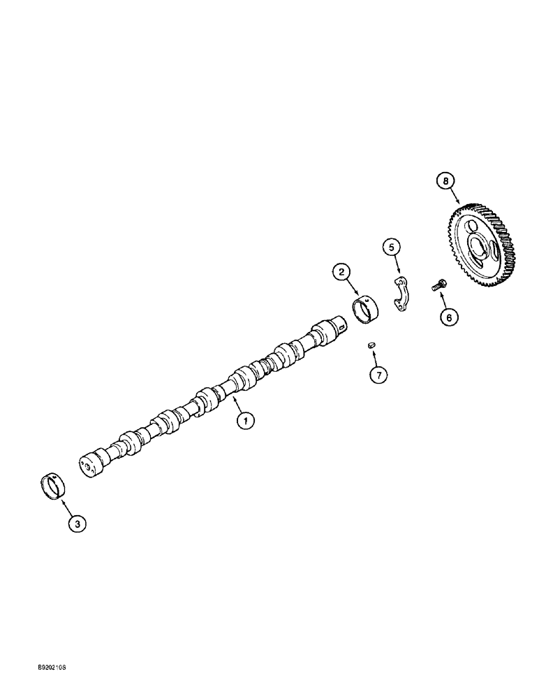 Схема запчастей Case 9010B - (2-066) - CAMSHAFT, 4TA-390 ENGINE, PRIOR TO P.I.N. DAC01#2001 (02) - ENGINE