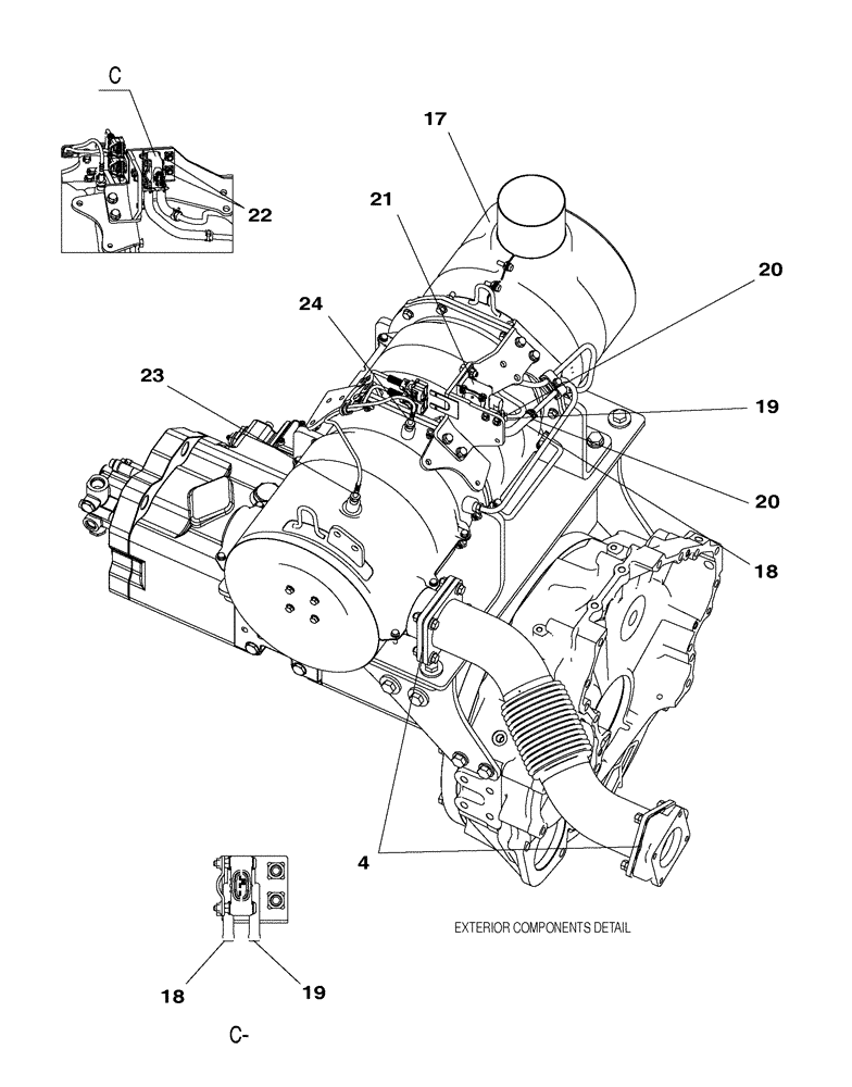 Схема запчастей Case CX350C - (02-001[04]) - ENGINE MOUNTING - ENGINE - OIL CIRCUIT (02) - ENGINE