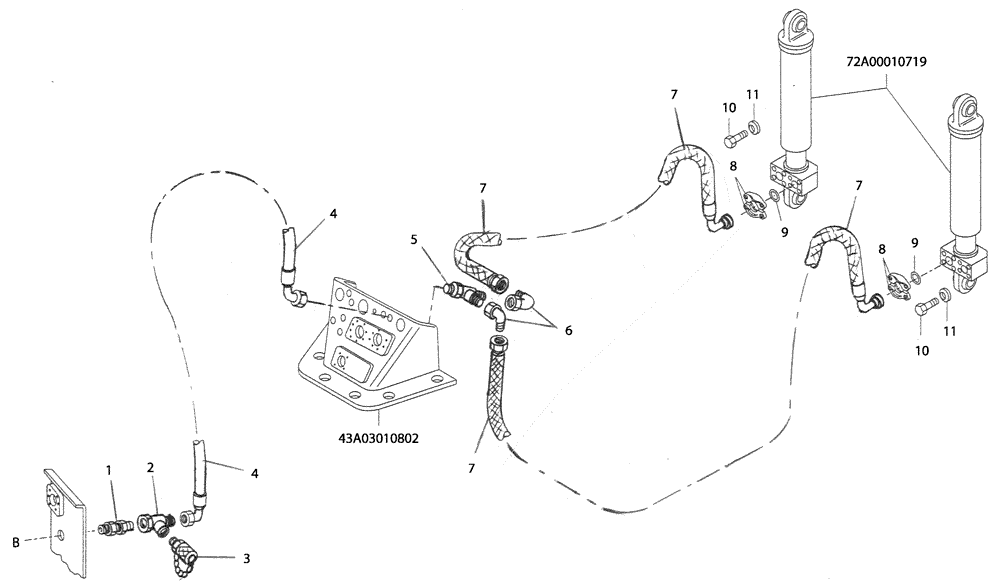 Схема запчастей Case 335 - (72A02000722[001]) - DUMPING SYSTEM - HYDRAULIC CIRCUIT (35) - HYDRAULIC SYSTEMS