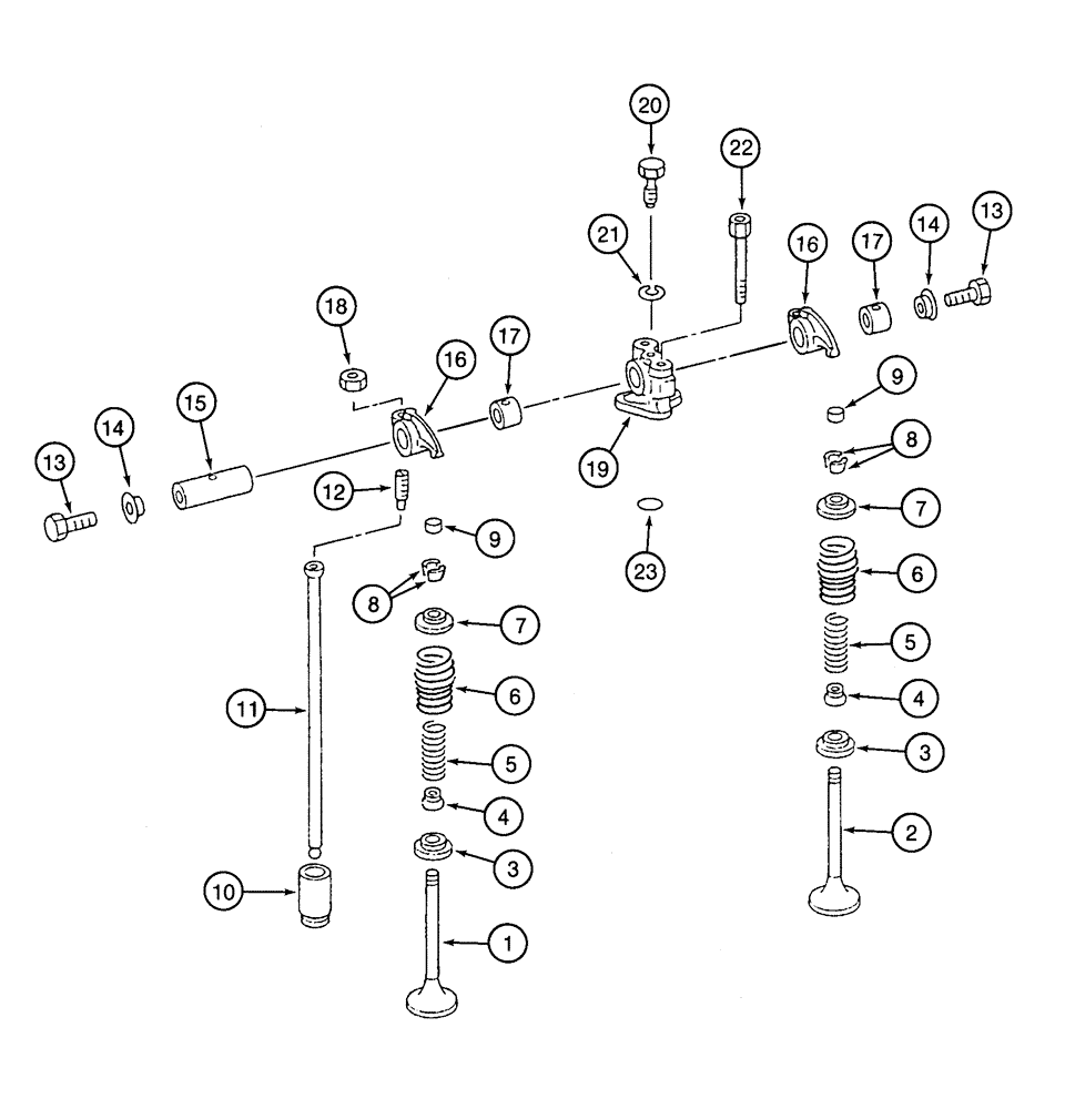 Схема запчастей Case 9060 - (2-34) - VALVE MECHANISM (02) - ENGINE