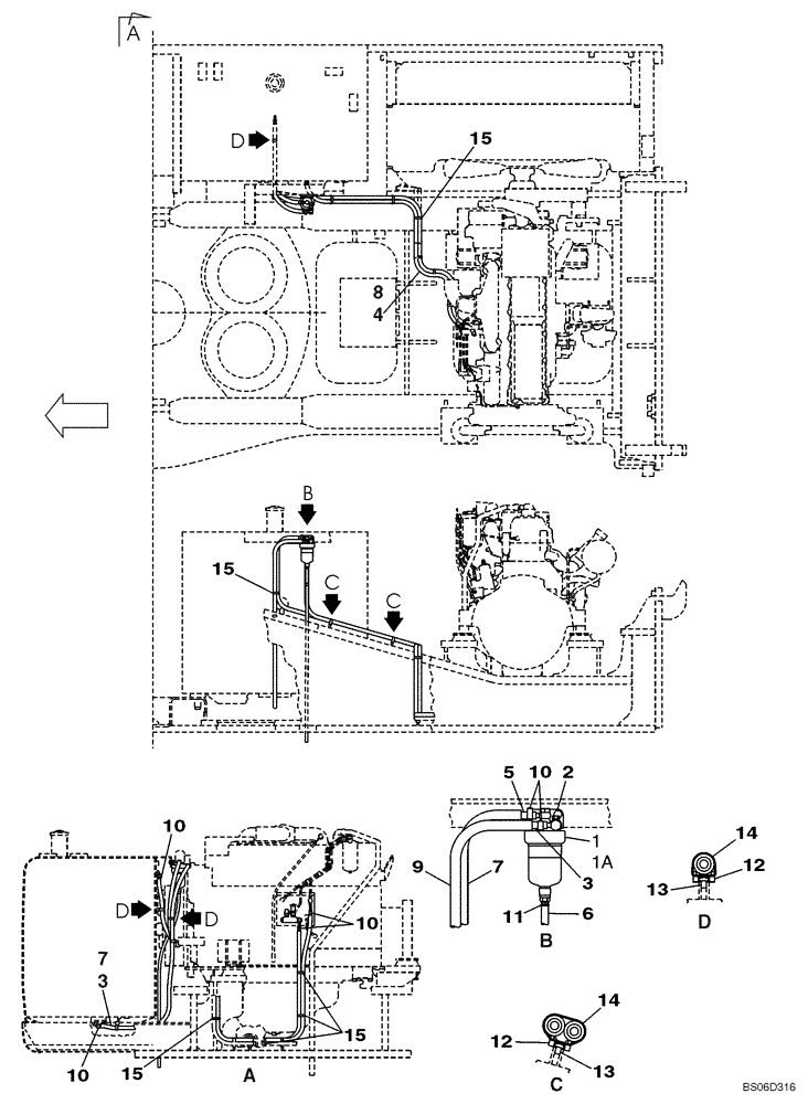 Схема запчастей Case CX800 - (03-02) - FUEL LINES (03) - FUEL SYSTEM