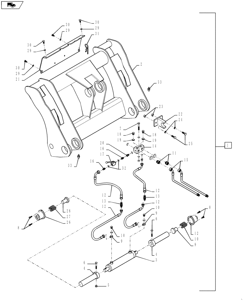 Схема запчастей Case 521F - (82.100.04) - HYDRAULIC QUICK COUPLING (Z-BAR AND XR) EU ONLY (82) - FRONT LOADER & BUCKET