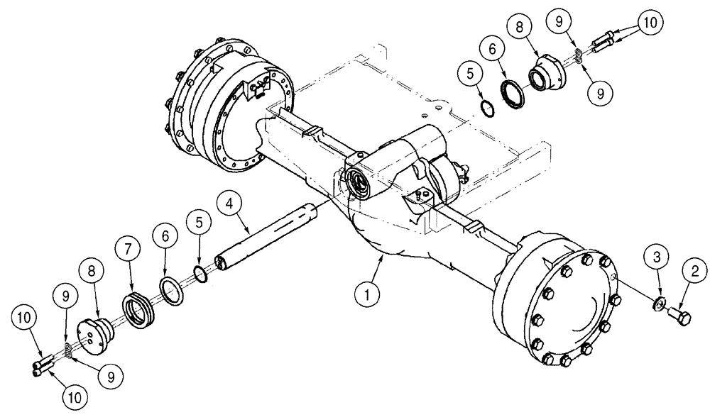 Схема запчастей Case 621D - (06-23) - AXLE, REAR - MOUNTING (06) - POWER TRAIN