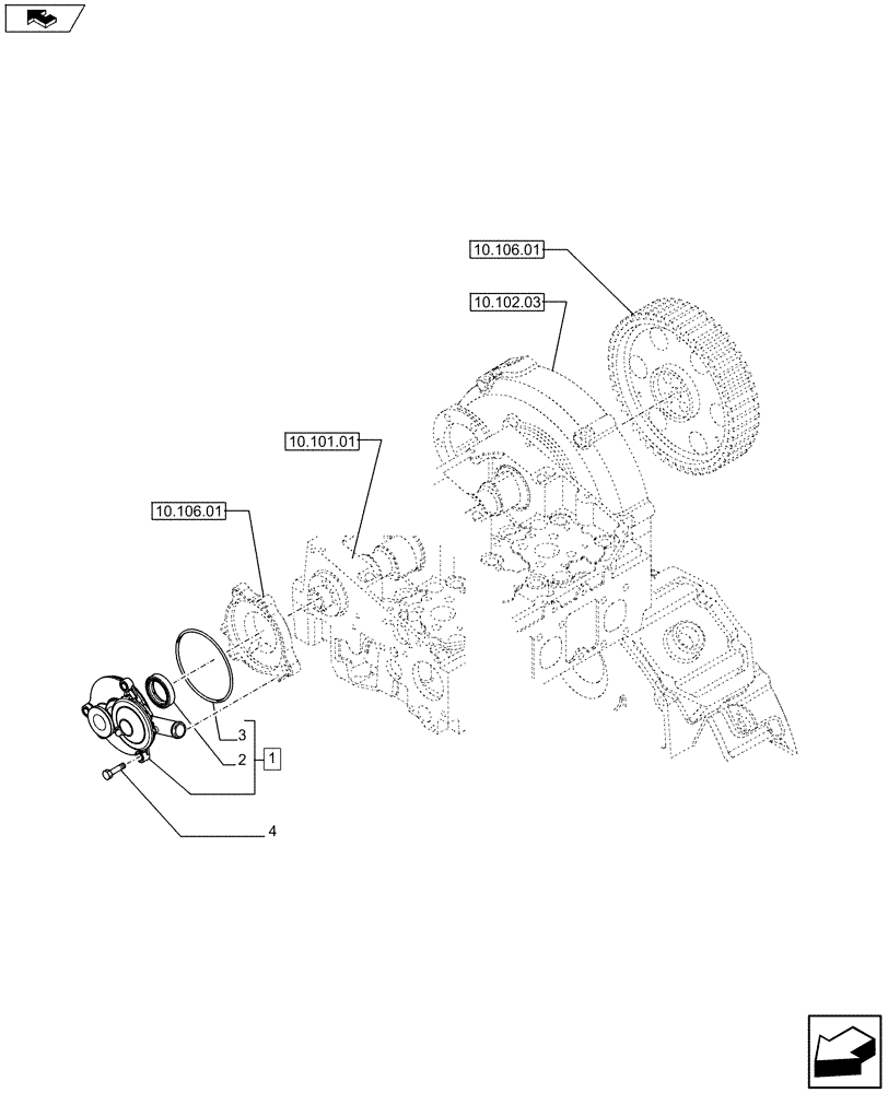 Схема запчастей Case 1021F - (10.101.03) - ENGINE BREATHERS (10) - ENGINE