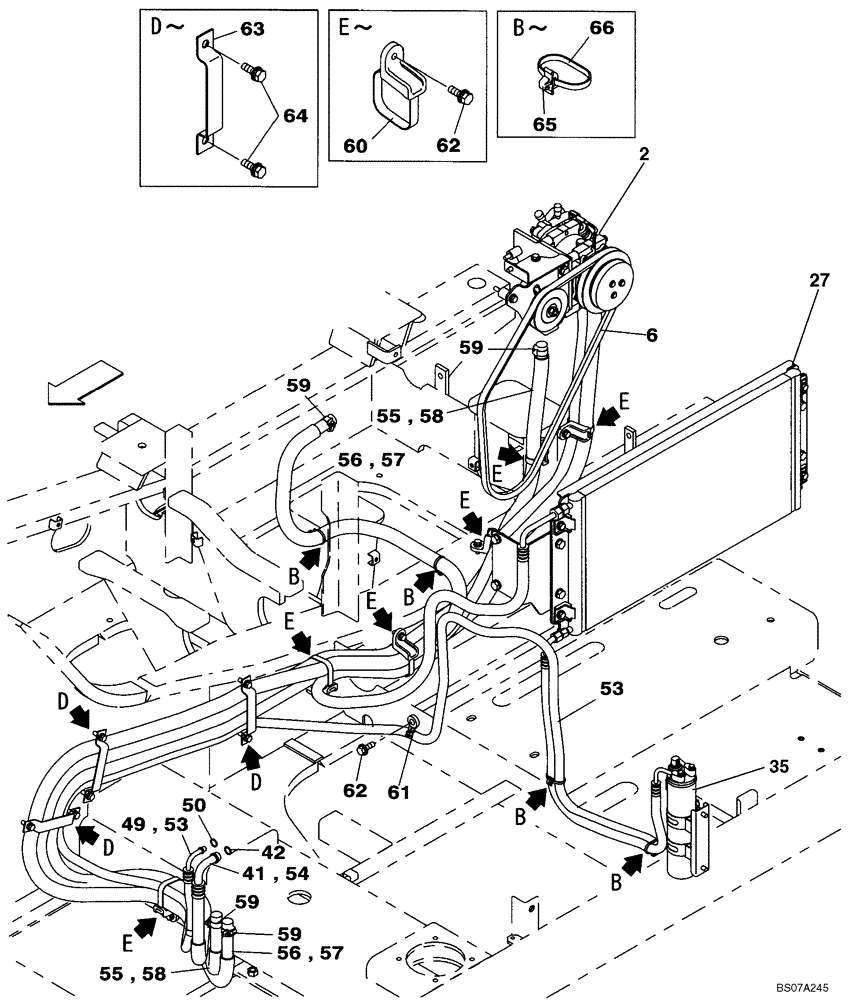 Схема запчастей Case CX160B - (09-23) - AIR CONDITIONING - CONDENSER AND RECEIVER-DRIER (09) - CHASSIS/ATTACHMENTS