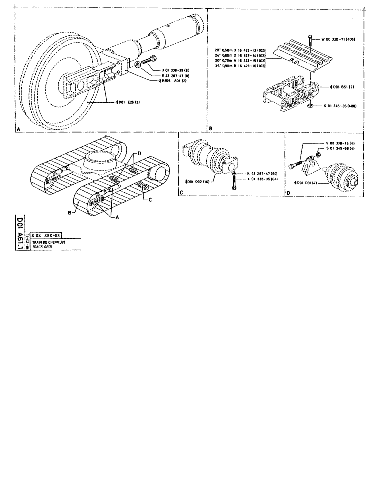 Схема запчастей Case 90BCL - (151) - TRACK GROUP (04) - UNDERCARRIAGE