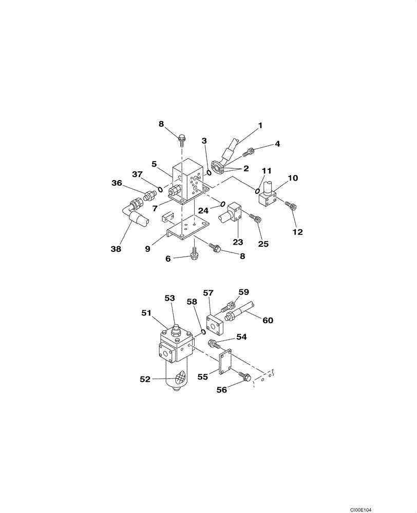 Схема запчастей Case CX130 - (08-068) - HYDRAULICS - SINGLE ACTING CIRCUIT/HAMMER (08) - HYDRAULICS