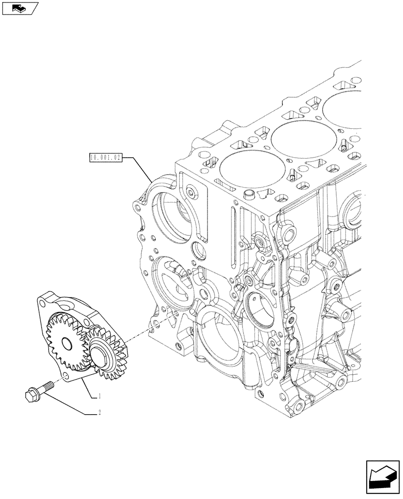 Схема запчастей Case F5HFL413B A001 - (10.304.01[02]) - PUMP, ENGINE OIL & RELATED PARTS (504382676) (10) - ENGINE